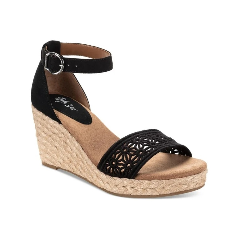 Style & Co. Womens Shirleyy Faux Suede Platform Wedge Sandals Size 8